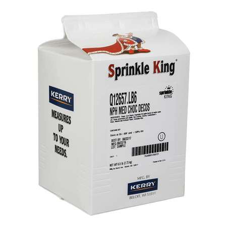 SPRINKLE KING Decorettes Medium Chocolate Non-Partially Hydrogenated 6lbs, PK4 Q12657.LB6